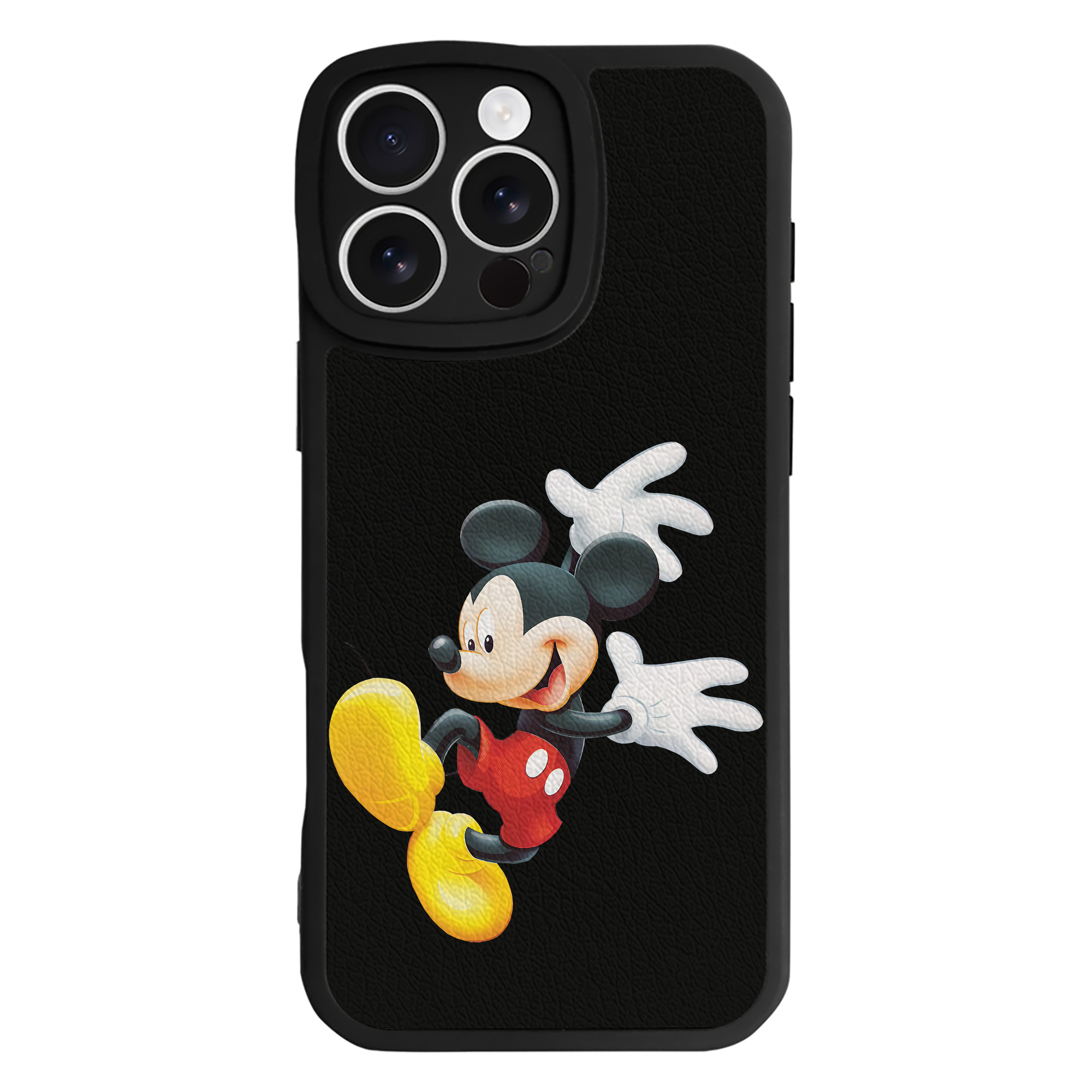 （画像用） ミッキーマウス Mickey Mouse 【iPhone 16シリーズ対応】シリコンスマホケース（レザー調） 材質：シリコン